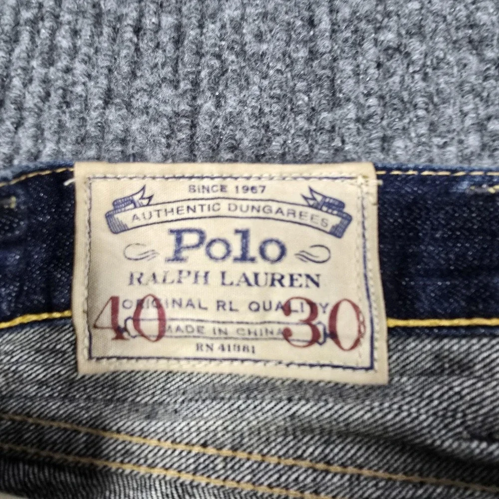 Polo Ralph Lauren Sullivan Slim Jeans Mens 40x30 Button Fly Embroidered RL 37x30